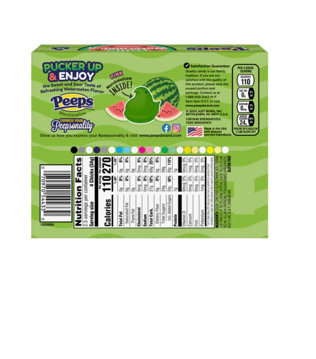PEEPS - SOUR WATERMELON 85g - Sweets Avenue Beauport