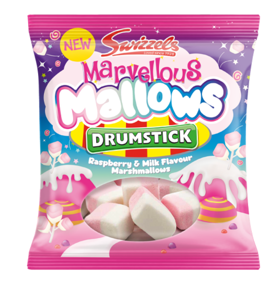 SWIZZELS - MARVELLOUS MALLOW - DRUMSTICK - 125G