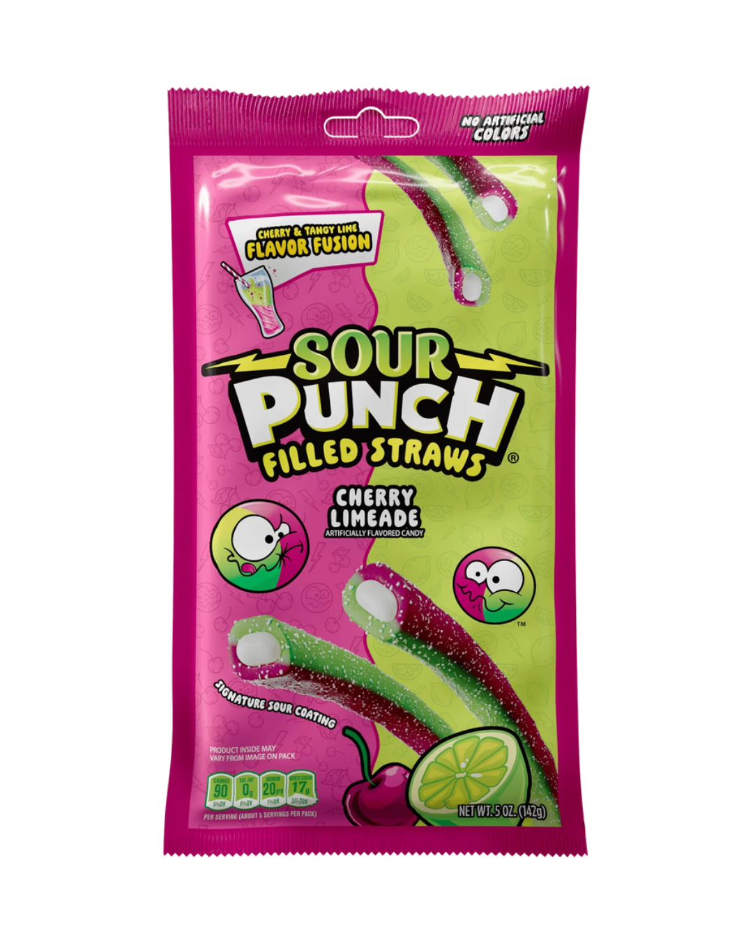 SOUR PUNCH FILLED STRAWS - CHERRY LIMEADE