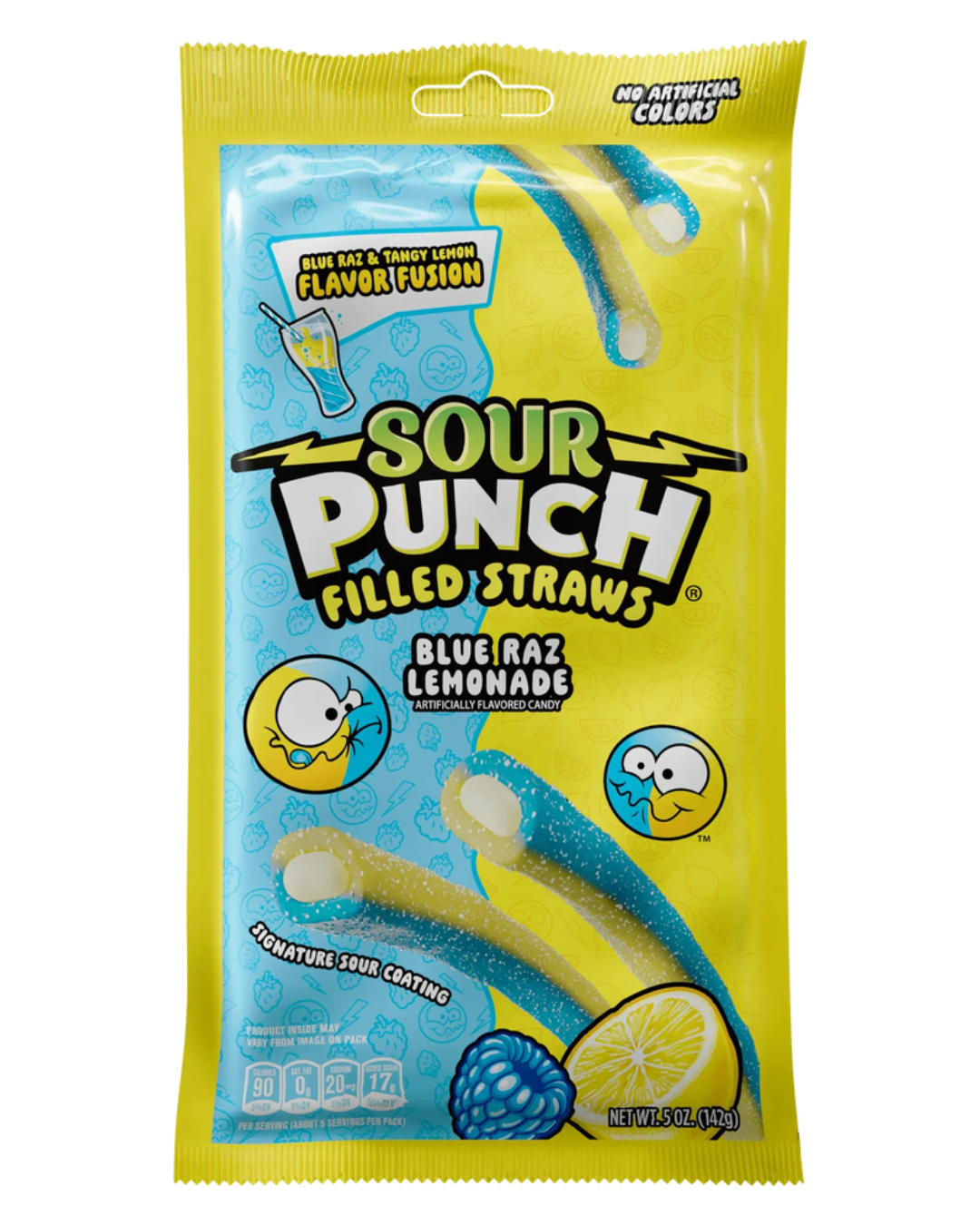 SOUR PUNCH FILLED STRAWS - BLUE RASPBERRY
