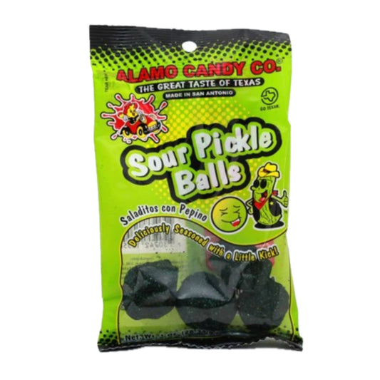 ALAMO CANDY - SOUR PICKLE BALLS - 28G