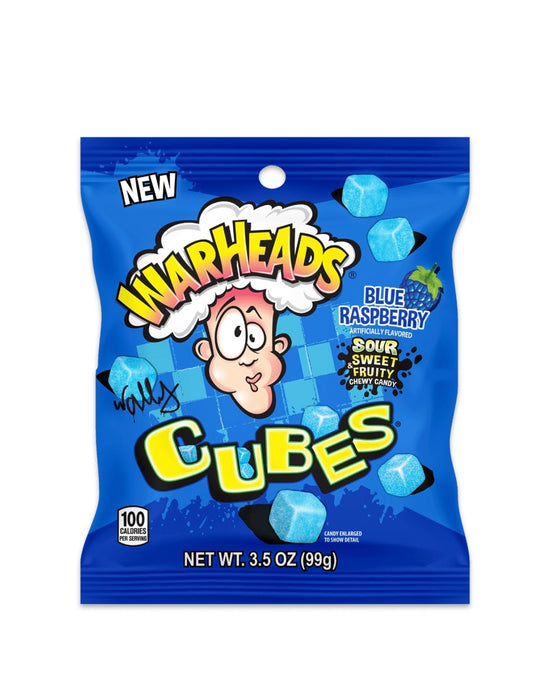 WARHEADS BLUE RASPBERRY CUBE 99g - Sweets Avenue Beauport